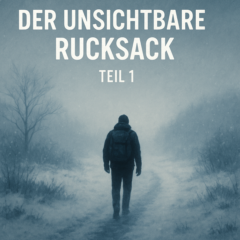 Silhouette mit Rucksack in verschneiter Landschaft – Symbol für Funkstille und Neubeginn
